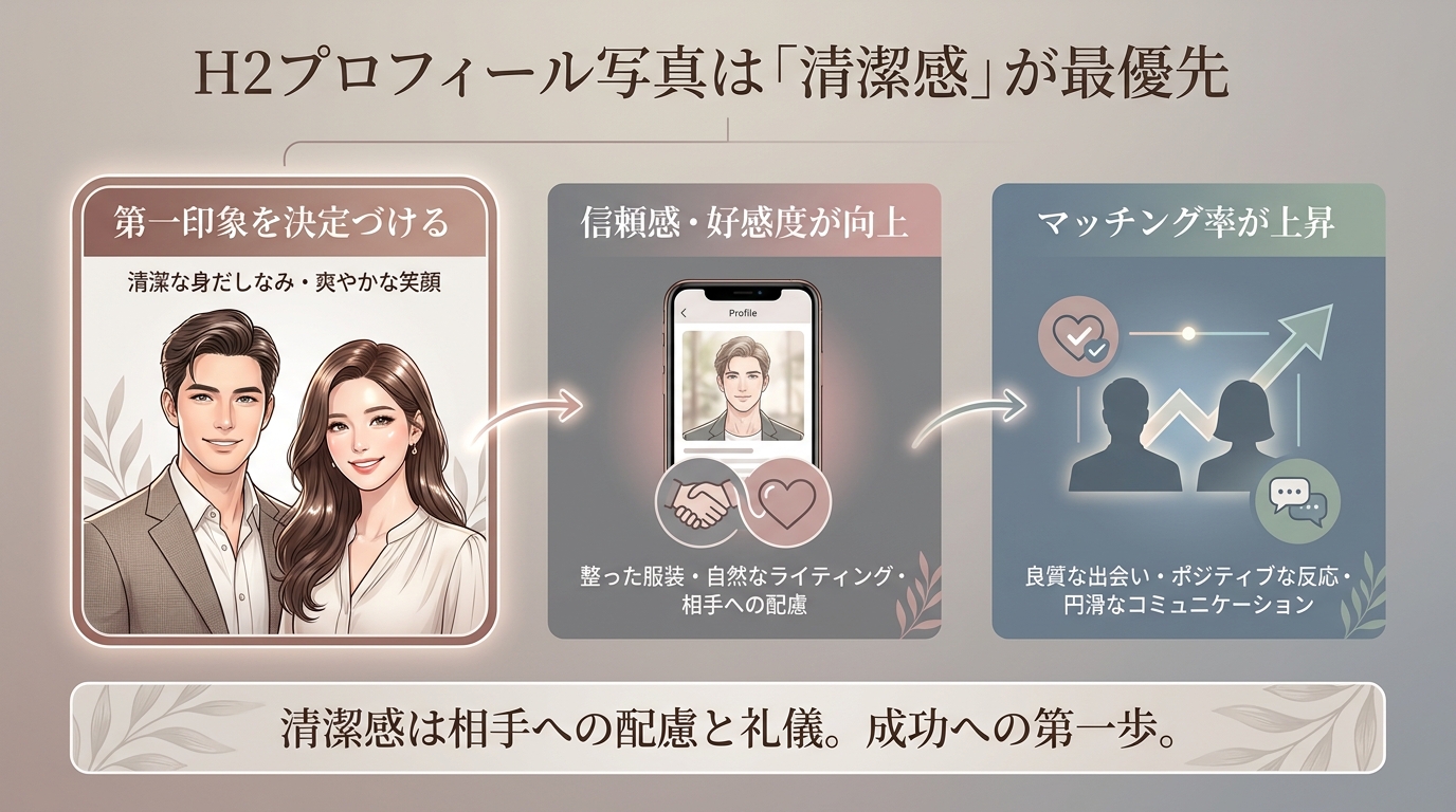 プロフィール写真は「清潔感」が最優先