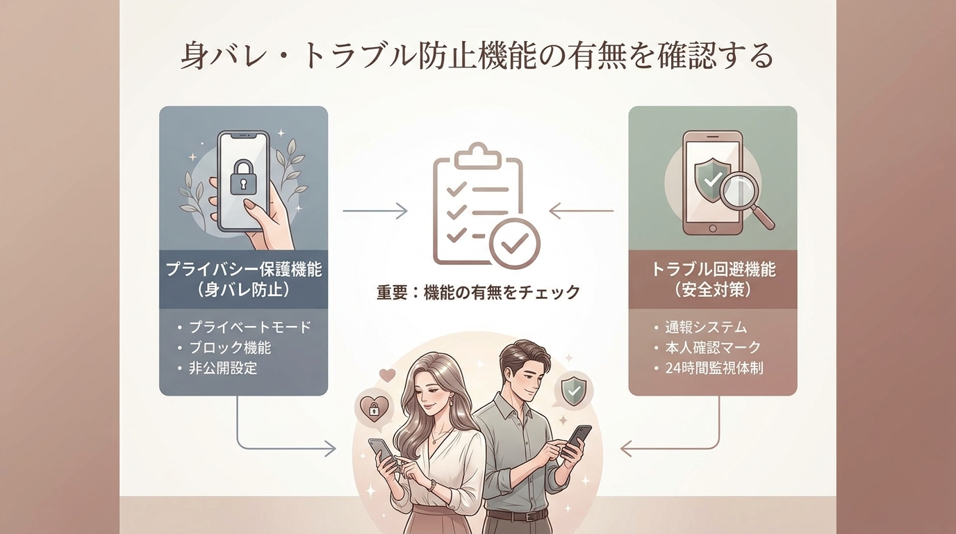 身バレ・トラブル防止機能の有無を確認する