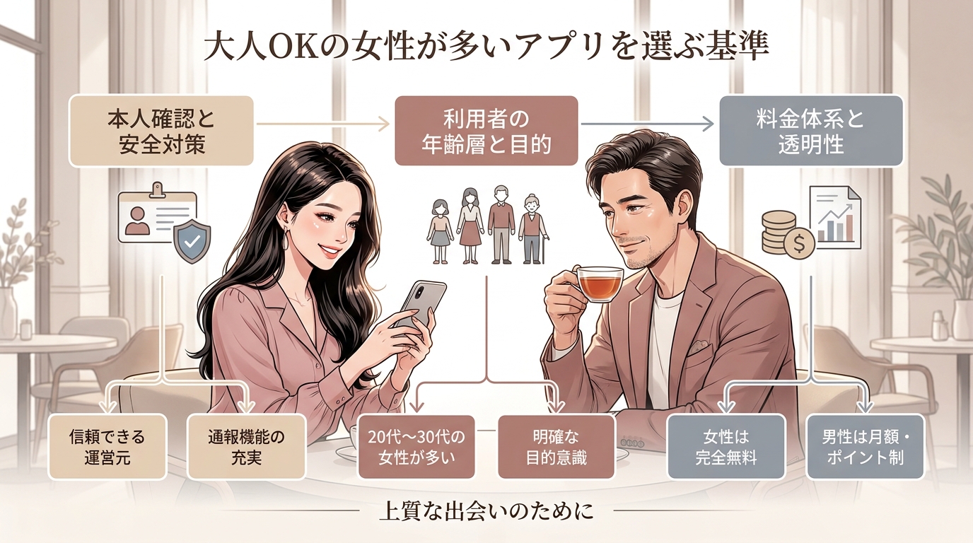 大人OKの女性が多いアプリを選ぶ基準