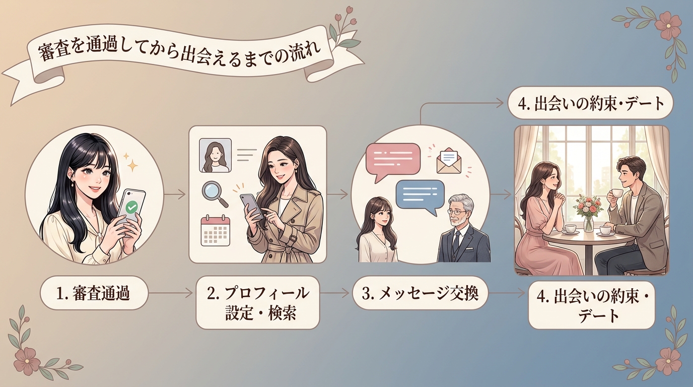 審査を通過してから出会えるまでの流れ