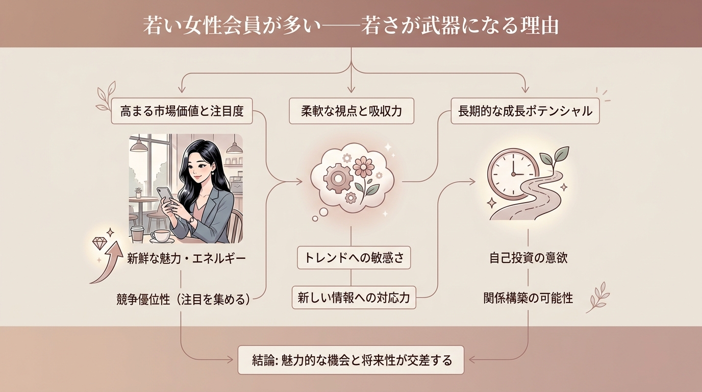 若い女性会員が多い——若さが武器になる理由