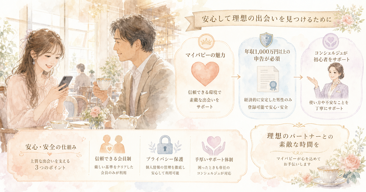 第5位：マイパピー、年収1,000万円以上の申告が必須、コンシェルジュが初心者をサポート