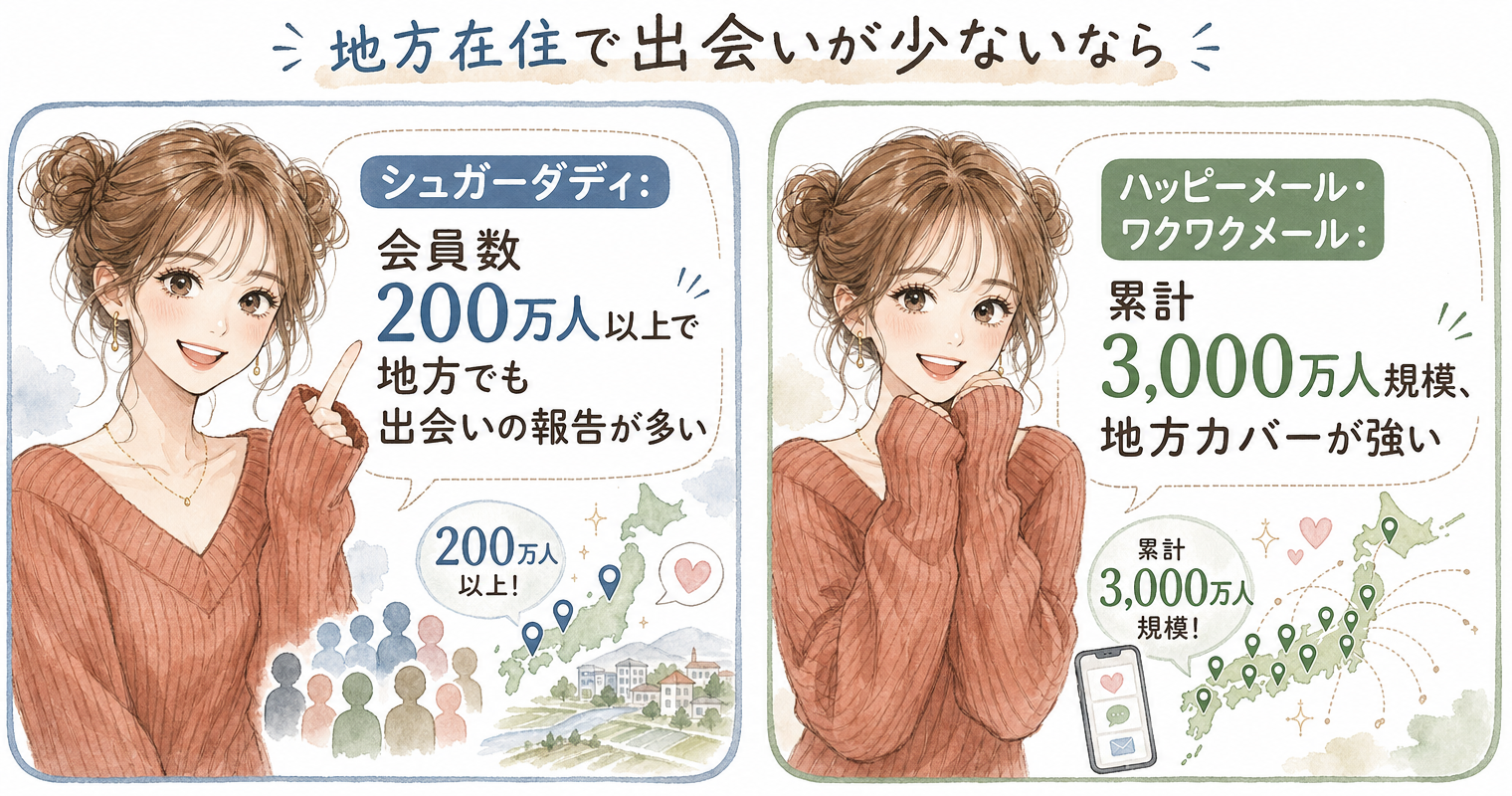 地方在住で出会いが少ないなら